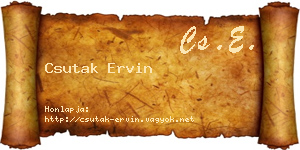 Csutak Ervin névjegykártya