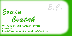 ervin csutak business card